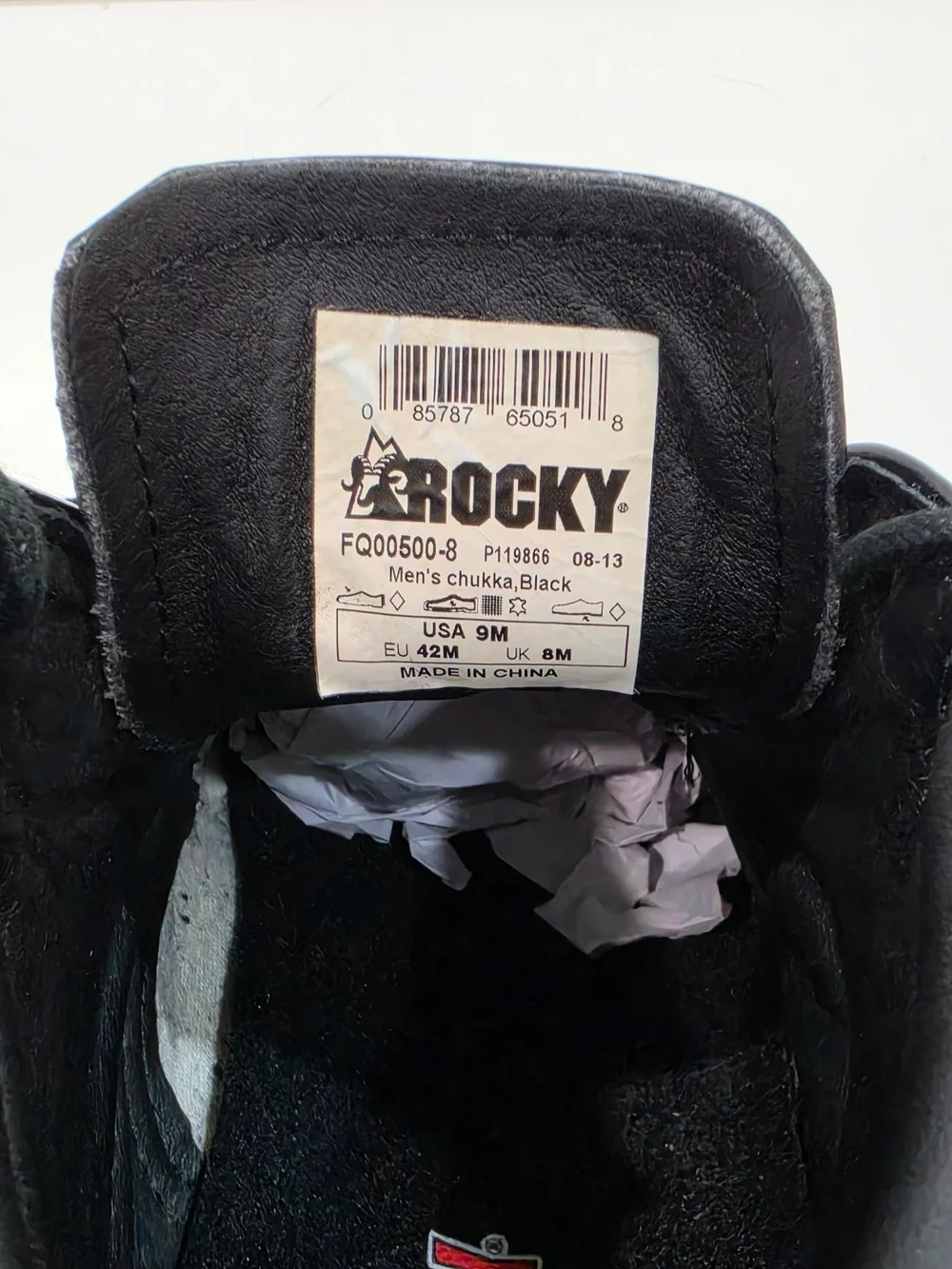 X.Rocky Dress Leather High Gloss Chukka Boots Black Men's 9M FQ00500-8
